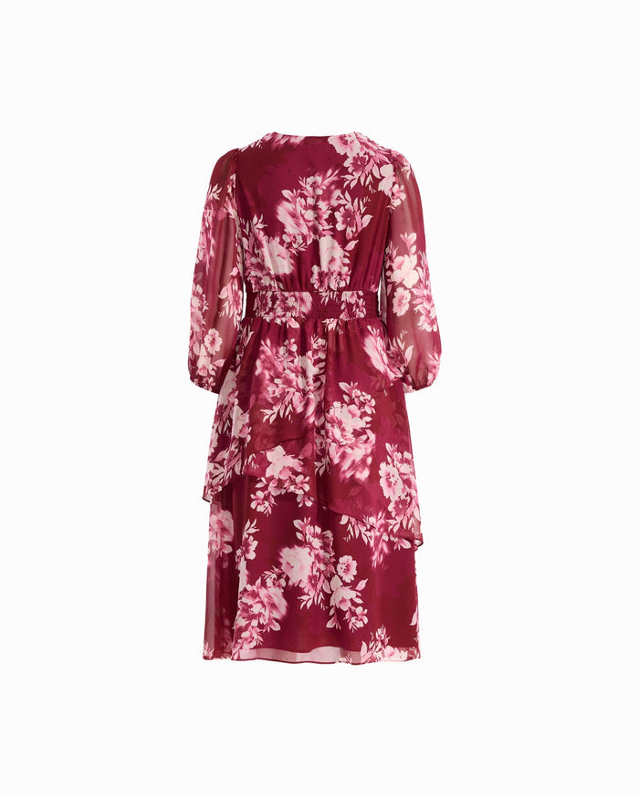Anne Klein Plus Size Tiered V-Neck Midi Dress