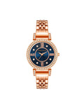 Anne Klein Rose-Tone/Navy Blue Premium Crystal Shimmering Watch