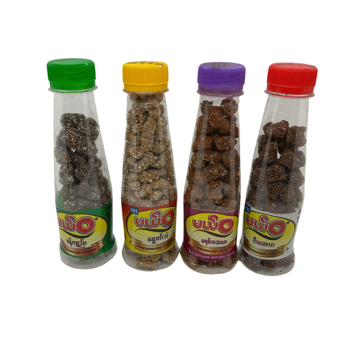 Preserved Mae Wa (4) flavors (Tamarind,Lime & Lemon,Marian,Plum(မန်ကျည်း၊ရှောက်သံ၊မရမ်းမဆလာ၊ဇီးမဆလာ)