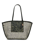 Anne Klein Zebra Printed Mesh Tote Bag with Pouch