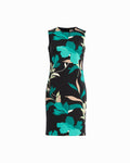 Anne Klein DEEP JADE MULTI Printed Scuba Sheath Dress