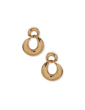 Anne Klein Gold Tone Puffy Twisted Link Drop Earrings in Gold-Tone
