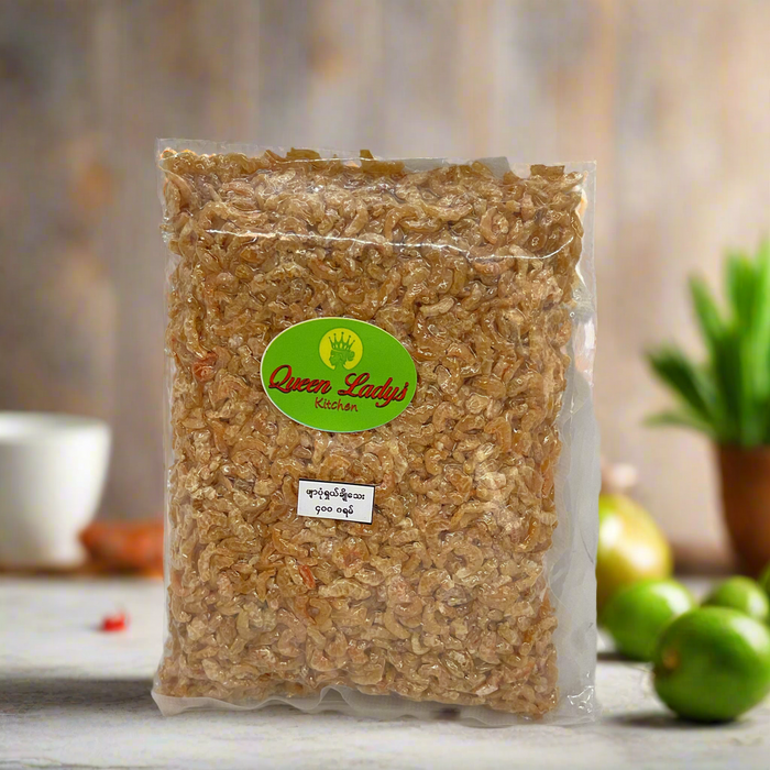 Queen Lady Myanmar Dried Shrimp Small Size(ဖျာပုံ ပုစွန်အချိုခြောက် အကောင်သေး) 400 gm