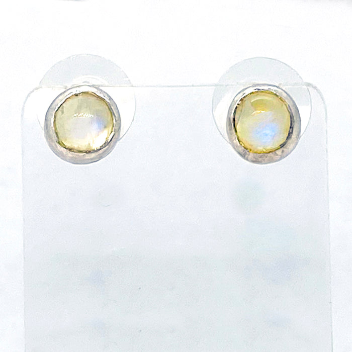 Rainbow Moonstone Post earrings