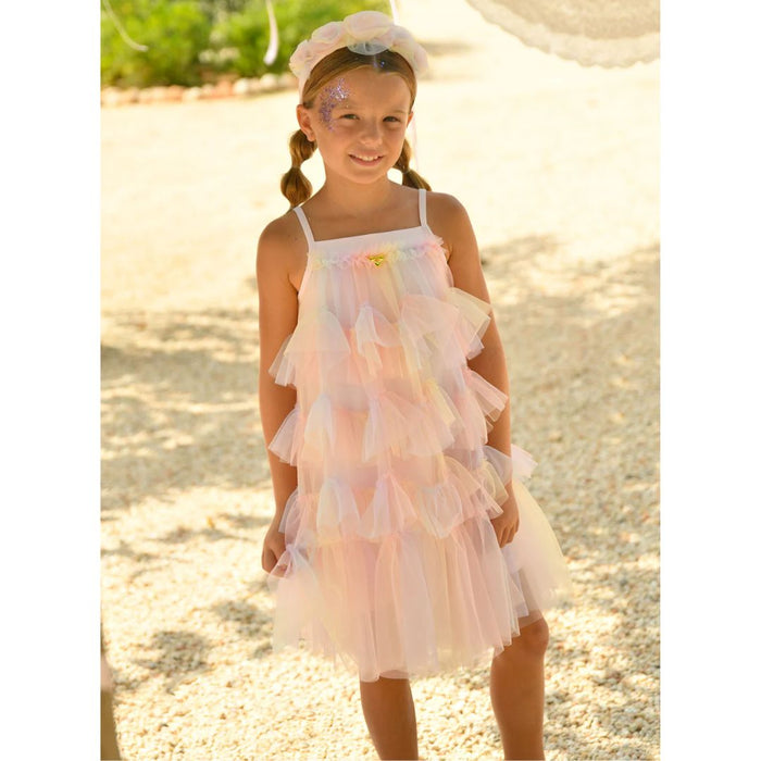 Rainbow Tulle Ruffle Dress