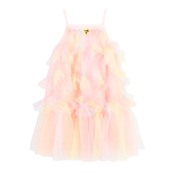 Rainbow Tulle Ruffle Dress