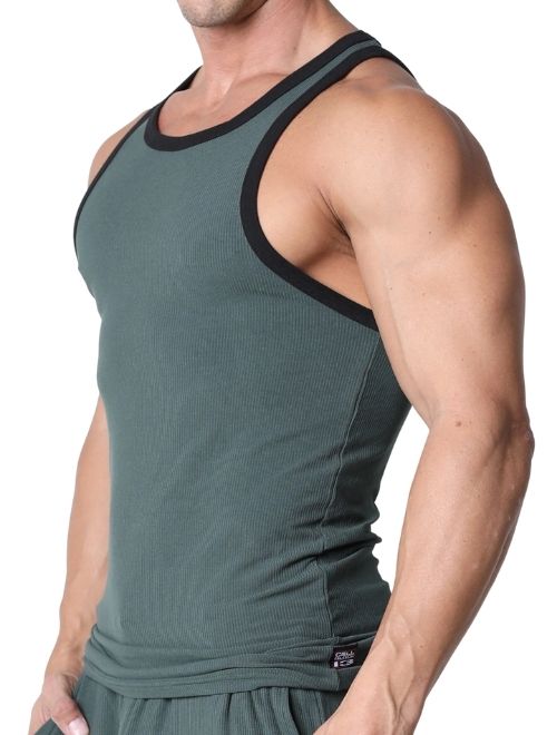 Rascal Ribbed Tank Top - Green