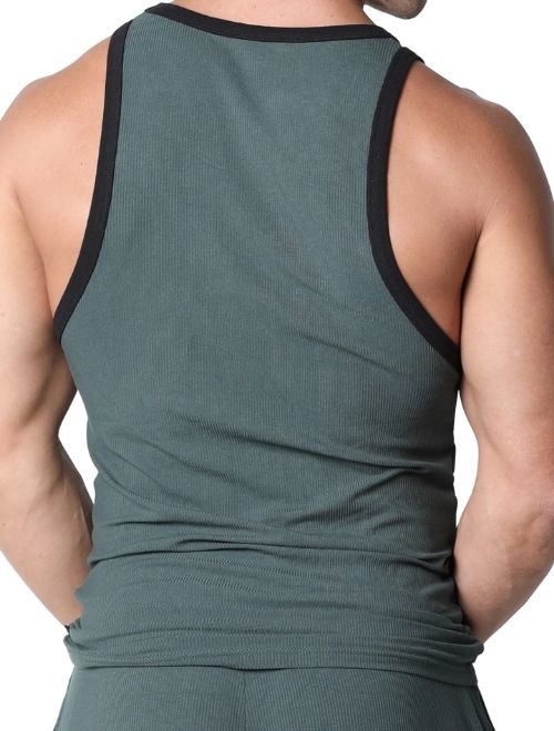 Rascal Ribbed Tank Top - Green