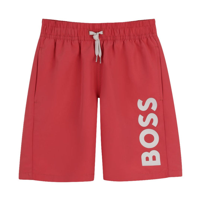 Raspberry Red Logo Swim Shorts