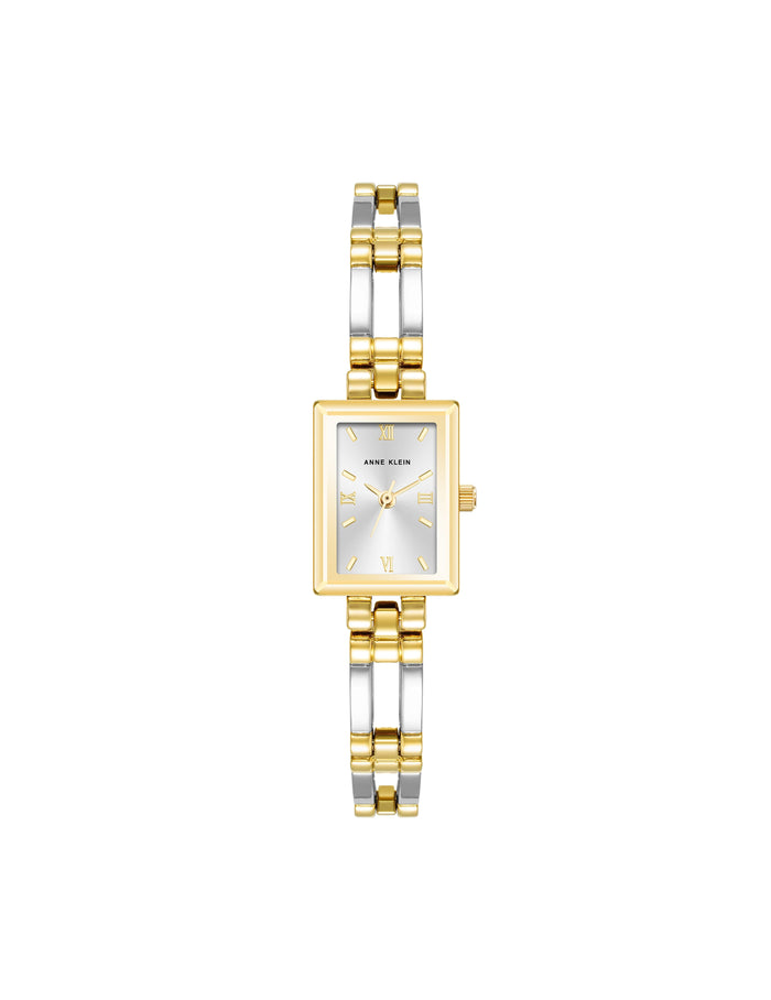 Anne Klein Two-Tone Rectangular Case Bangle Bracelet Watch