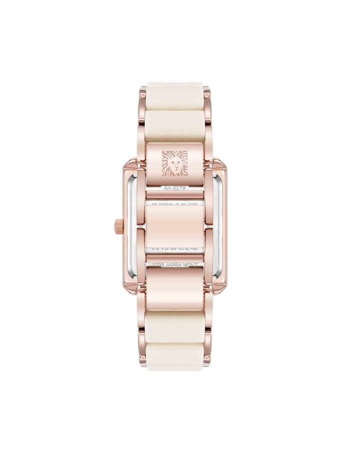 Anne Klein Rectangular Silicone Bracelet Watch