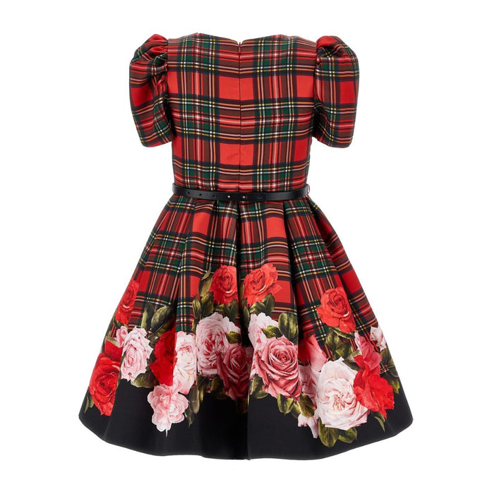 Red & Black Tartan & Roses Dress
