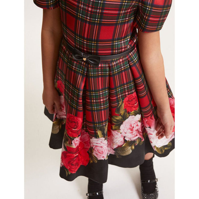 Red & Black Tartan & Roses Dress