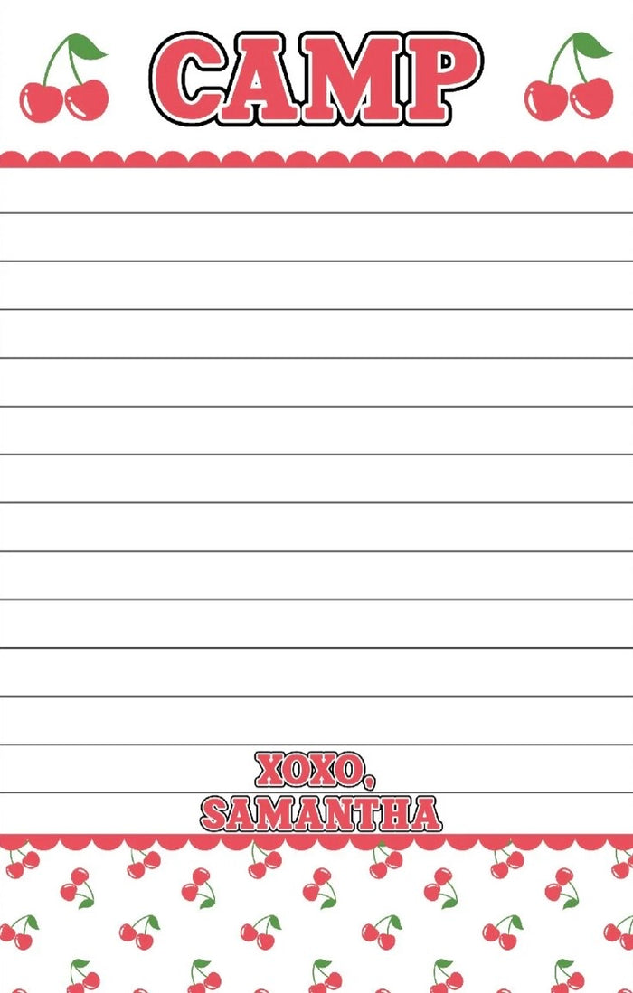 Red Cherries Personalized Lined Notepad