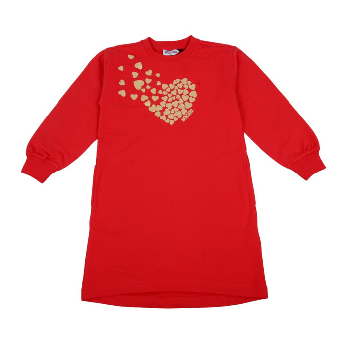Red & Gold Heart Sweat Dress