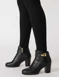 Anne Klein Black Smooth Reins Dress Bootie