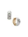 Anne Klein Two Tone Reversible Radial Huggie Hoops