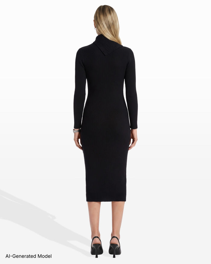 Anne Klein Ribbed Long Sleeve Turtleneck Dress