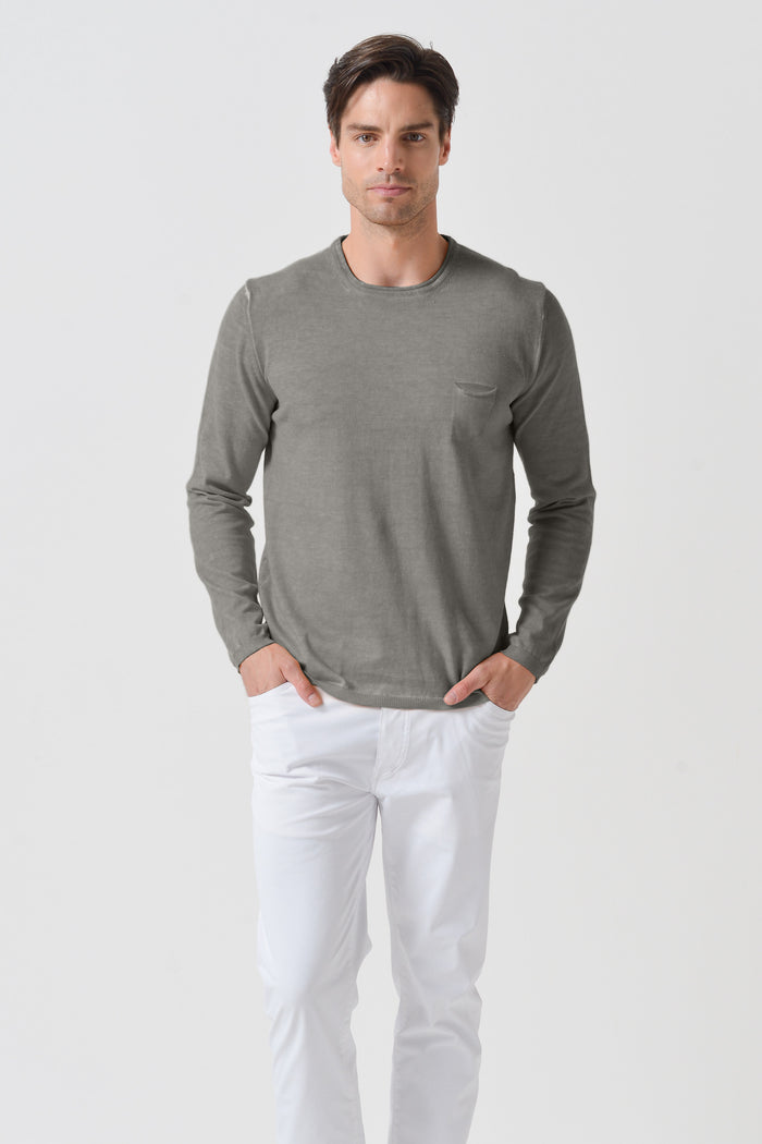 Rolled Hem Knit - Dolphin