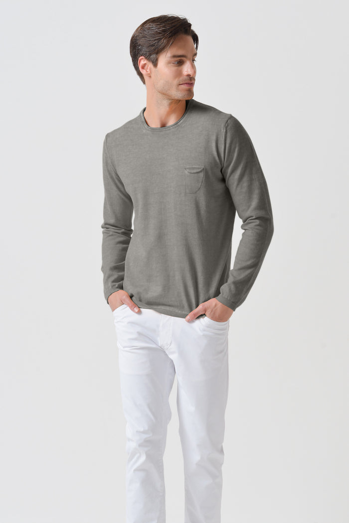 Rolled Hem Knit - Dolphin