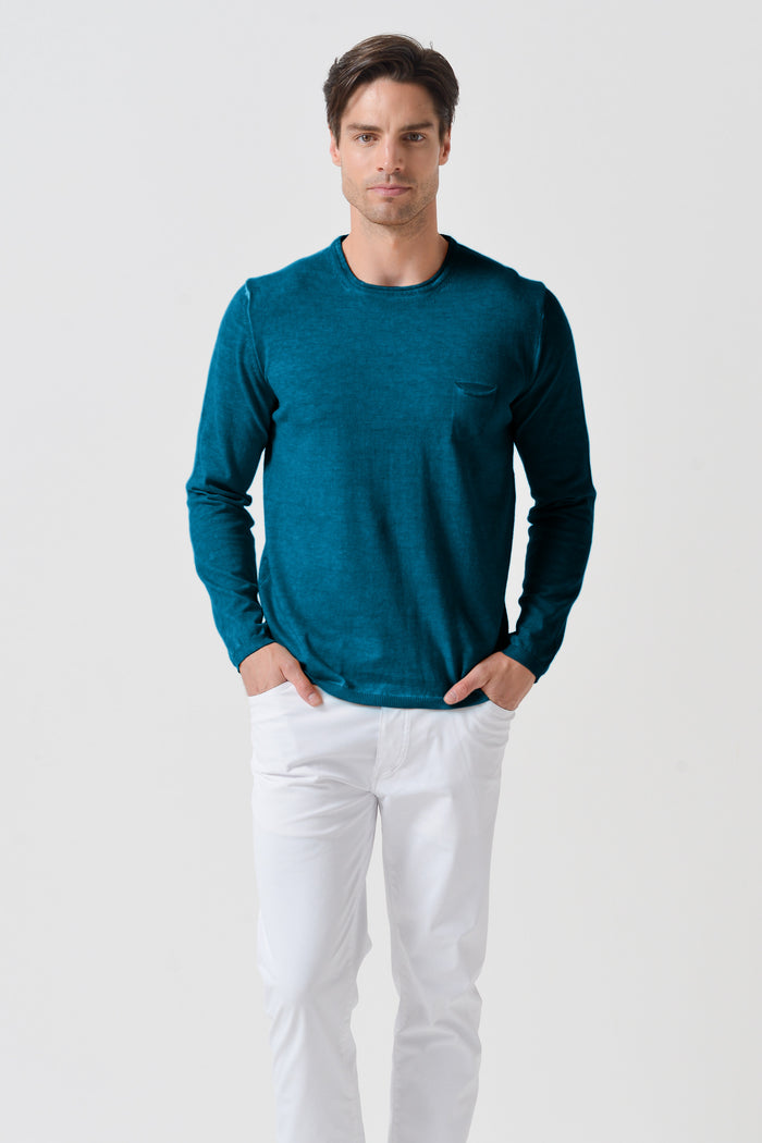 Rolled Hem Knit - Libeccio