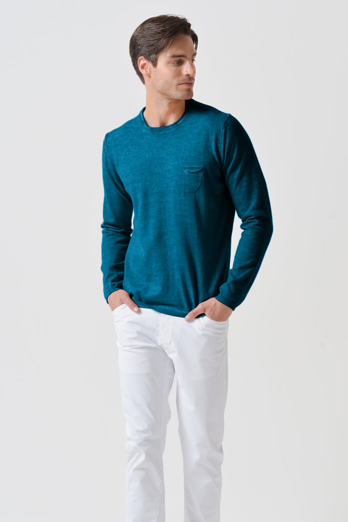 Rolled Hem Knit - Libeccio