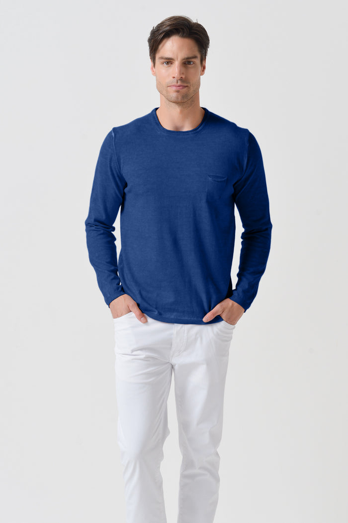 Rolled Hem Knit - Pacific