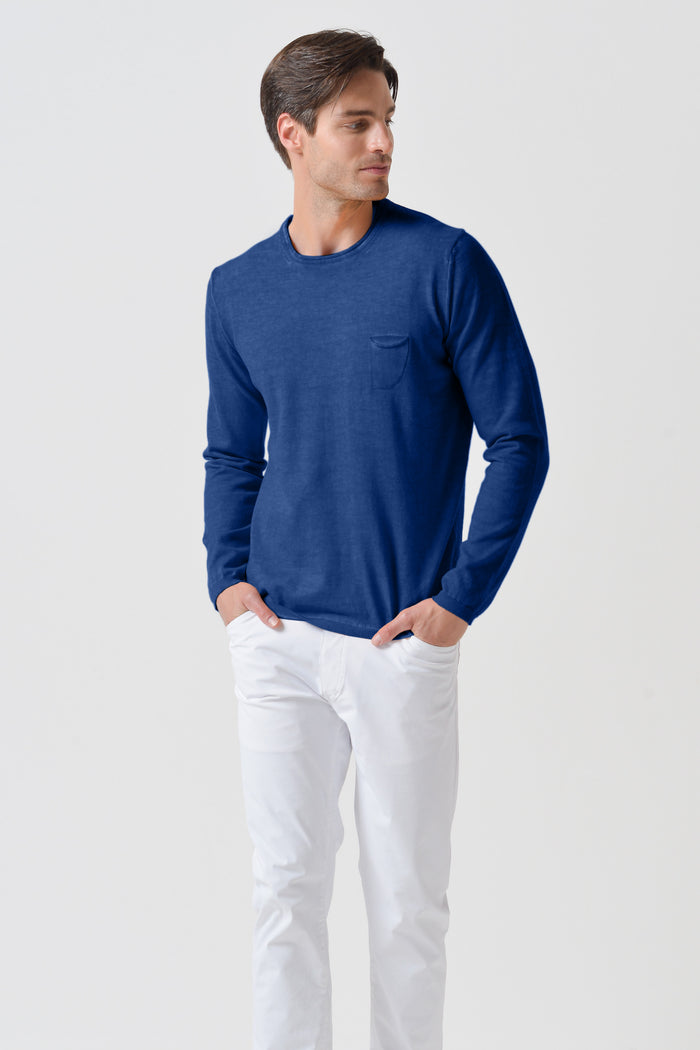 Rolled Hem Knit - Pacific