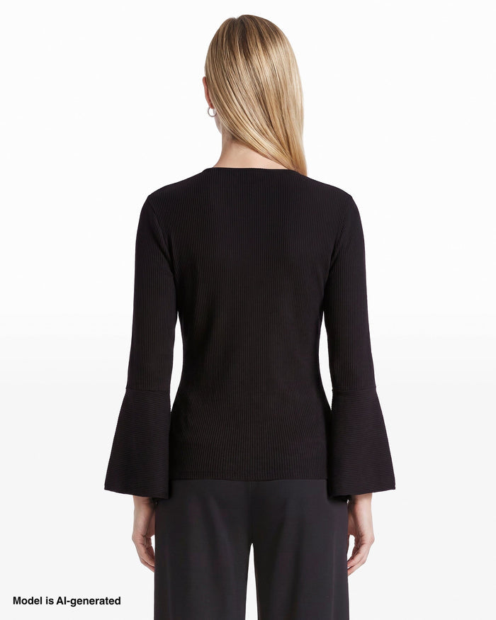 Anne Klein Ruffle Sleeve Wrap Top