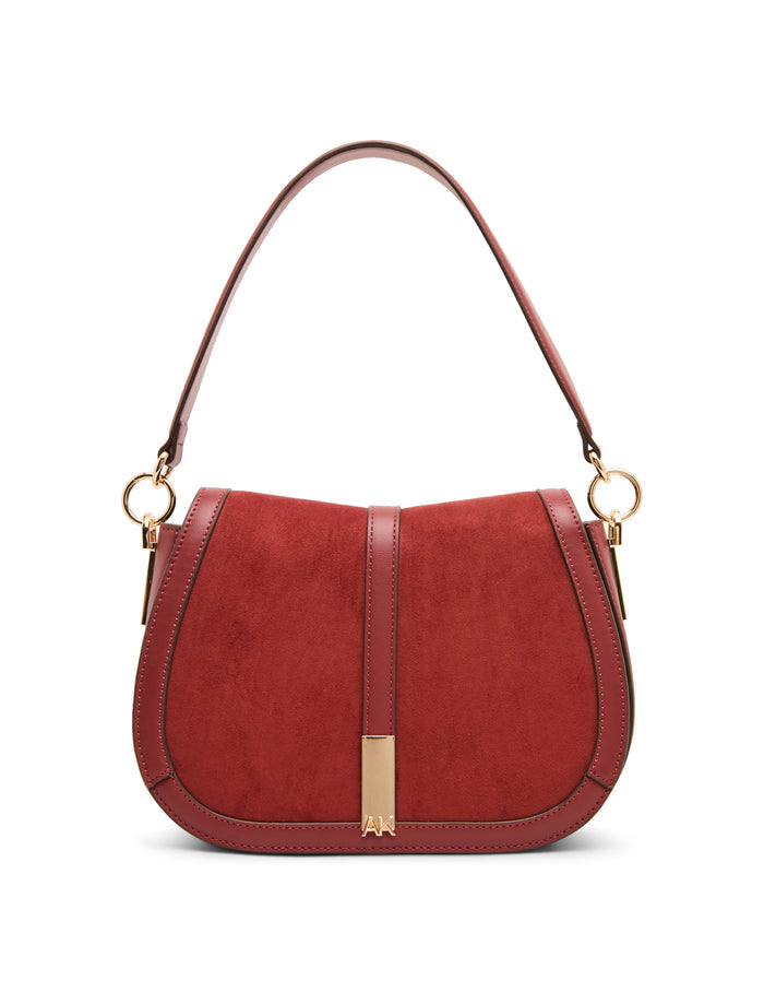 Anne Klein Red Earth/Red Earth Saddle Flap Crossbody Bag