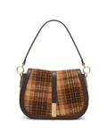 Anne Klein Tan Multi/Espresso Saddle Flap Crossbody Bag