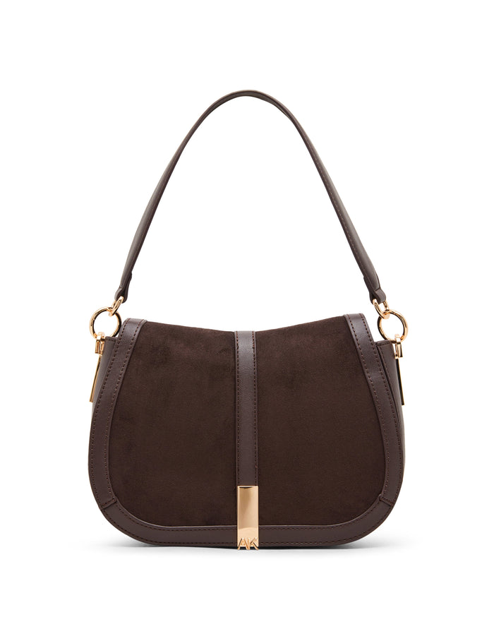 Anne Klein Espresso/Espresso Saddle Flap Crossbody Bag