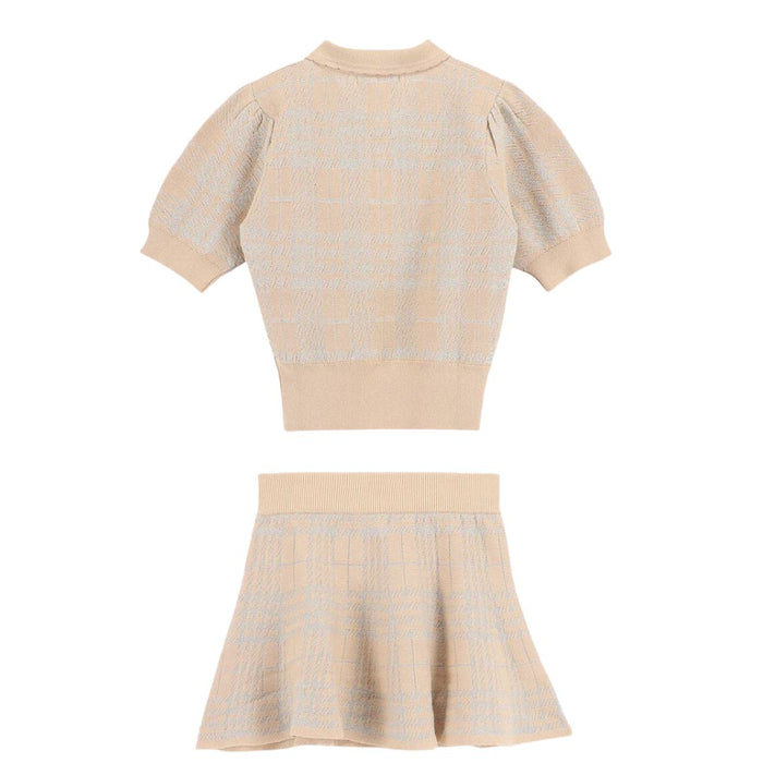 Sand & Silver Glitter Knitted 'Rosina' Skirt & Top
