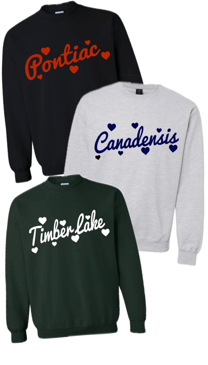 Script Hearts Crew Sweatshirt