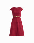 Anne Klein NEW BURGUNDY Scuba Suede Boat Neck Dress