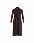 Anne Klein DEEP MAHOGANY Scuba Suede Tie Front Shirt Dress