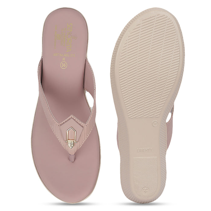Senorita AGL-213 Pink Casual Slip on Slippers for Women by Liberty