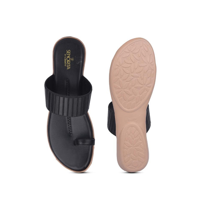 Senorita By Liberty Women MK-237E Black Casual Thong