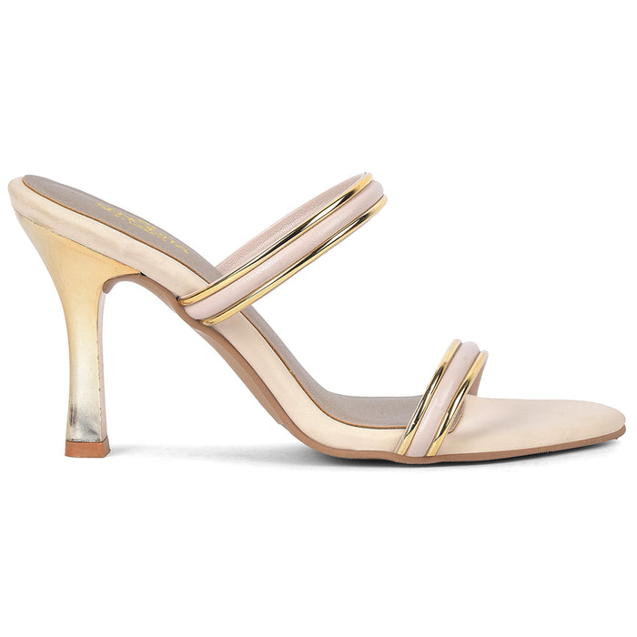 Senorita Sty 161E Cream Casual Heeled Slippers For Women By Liberty