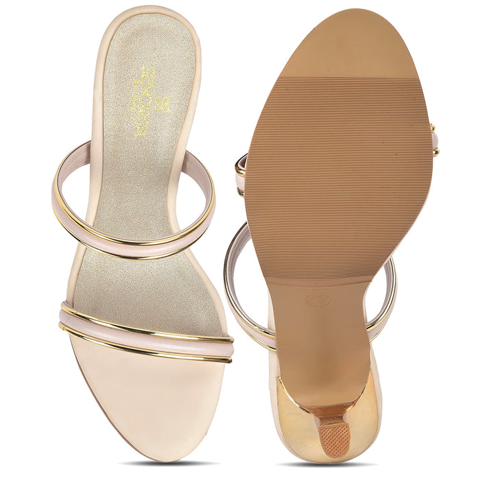 Senorita Sty 161E Cream Casual Heeled Slippers For Women By Liberty