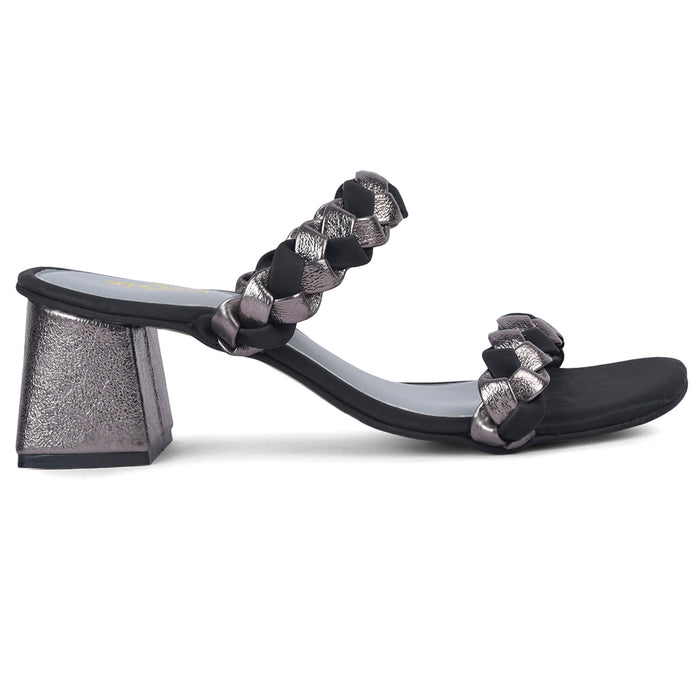 Senorita Sty 164E Black Casual Heeled Slippers For Women By Liberty