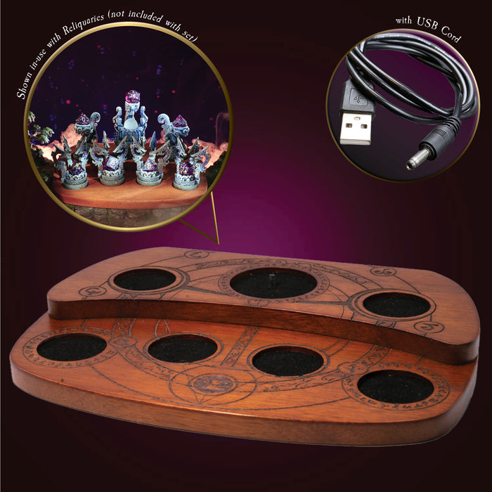 Seven-Slot Solid Mahogany Display