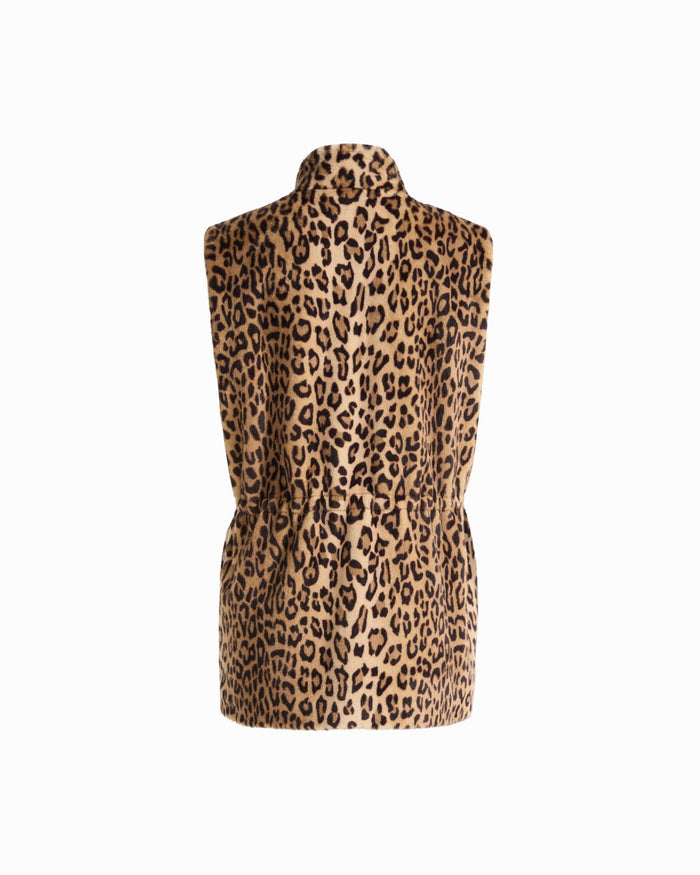 Anne Klein Shawl Neck Cheetah Vest