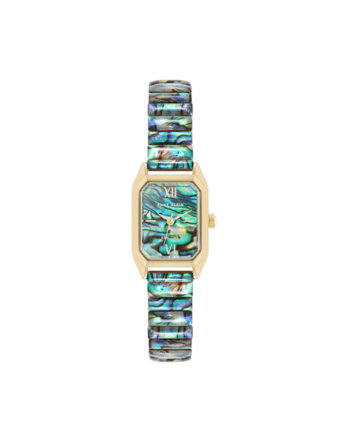 Anne Klein Abalone/Gold-Tone Shell Accented Expansion Band Watch
