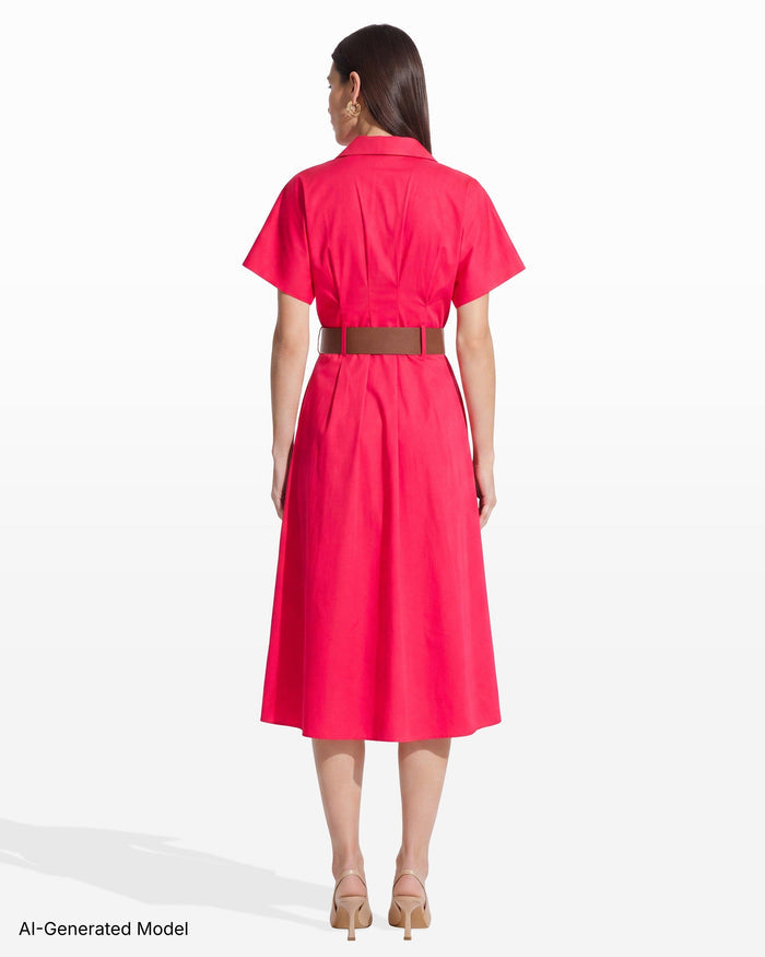 Anne Klein Short Sleeve Collared Shirt Dress
