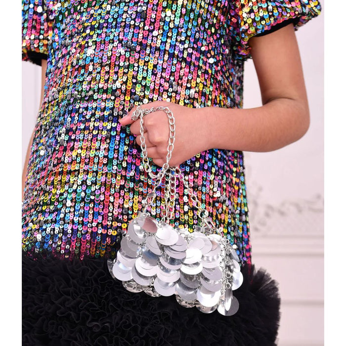 Silver Sequin "Rabaneda" Handbag