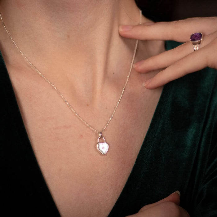 Heart shaped diamond necklace by Lily Blanche