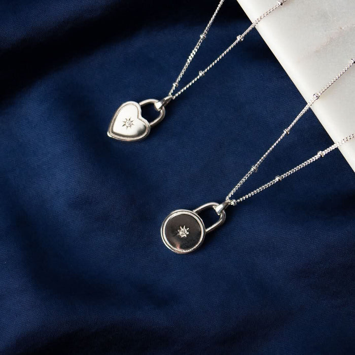 Heart shaped diamond necklace by Lily Blanche
