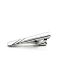 Silver Tie Clip with Diagonal Etching