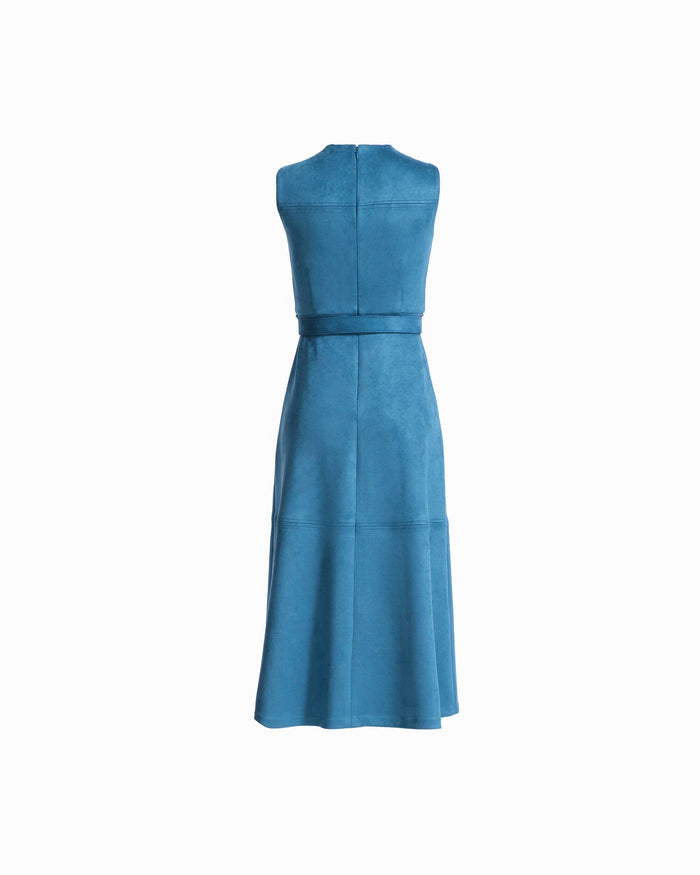 Anne Klein Sleeveless Boat Neck A-Line Midi Dress